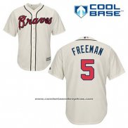 Camiseta Beisbol Hombre Atlanta Braves 5 Frojodie Freeman Crema Alterno Cool Base