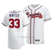 Camiseta Beisbol Hombre Atlanta Braves A.j. Minter Autentico Primera Blanco