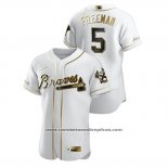 Camiseta Beisbol Hombre Atlanta Braves Freddie Freeman Golden Edition Autentico Blanco