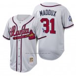 Camiseta Beisbol Hombre Atlanta Braves Greg Maddux Cooperstown Collection Autentico Blanco