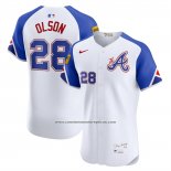 Camiseta Beisbol Hombre Atlanta Braves Matt Olson City Connect Elite Blanco1