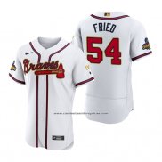 Camiseta Beisbol Hombre Atlanta Braves Max Fried 2022 Gold Program Autentico Blanco