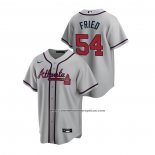 Camiseta Beisbol Hombre Atlanta Braves Max Fried Road Replica Gris