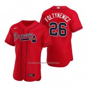 Camiseta Beisbol Hombre Atlanta Braves Mike Foltynewicz Autentico Alterno 2020 Rojo