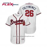 Camiseta Beisbol Hombre Atlanta Braves Mike Foltynewicz Flex Base Autentico Collezione Primera 2019 Blanco