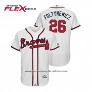 Camiseta Beisbol Hombre Atlanta Braves Mike Foltynewicz Flex Base Autentico Collezione Primera 2019 Blanco