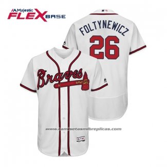 Camiseta Beisbol Hombre Atlanta Braves Mike Foltynewicz Flex Base Autentico Collezione Primera 2019 Blanco