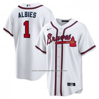 Camiseta Beisbol Hombre Atlanta Braves Ozzie Albies Primera Replica Blanco