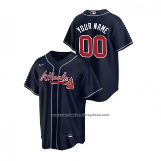 Camiseta Beisbol Hombre Atlanta Braves Personalizada 2020 Replica Alterno Azul