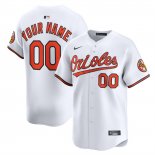 Camiseta Beisbol Hombre Baltimore Orioles Primera Limited Personalizada Blanco