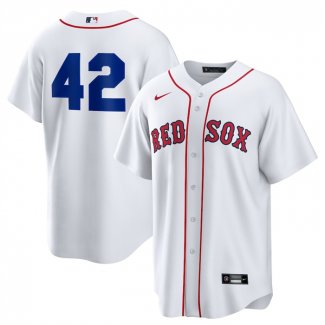 Camiseta Beisbol Hombre Boston Red Sox 2025 Jackie Robinson Day Primera Replica Blanco