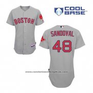 Camiseta Beisbol Hombre Boston Red Sox 48 Pablo Sandoval Gris Cool Base