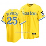 Camiseta Beisbol Hombre Boston Red Sox Kevin Plawecki 2021 City Connect Replica Oro