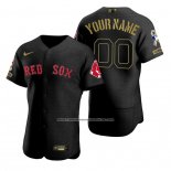 Camiseta Beisbol Hombre Boston Red Sox Personalizada Negro 2021 Salute To Service