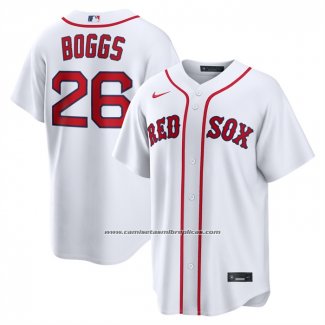 Camiseta Beisbol Hombre Boston Red Sox Wade Boggs Retirado Primera Replica Blanco