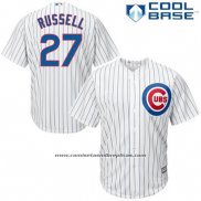Camiseta Beisbol Hombre Chicago Cubs 27 Addison Russell Blanco Cool Base