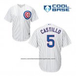 Camiseta Beisbol Hombre Chicago Cubs 5 Welington Castillo Blanco Primera Cool Base