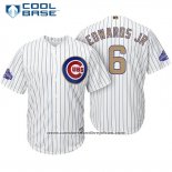 Camiseta Beisbol Hombre Chicago Cubs 6 Carl Edwards Jr. Blanco Oro Cool Base