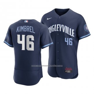 Camiseta Beisbol Hombre Chicago Cubs Craig Kimbrel 2021 City Connect Autentico Azul