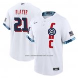Camiseta Beisbol Hombre Chicago Cubs Personalizada 2021 All Star Replica Blanco