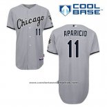 Camiseta Beisbol Hombre Chicago White Sox Luis Aparicio 11 Gris Cool Base