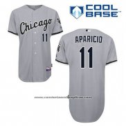 Camiseta Beisbol Hombre Chicago White Sox Luis Aparicio 11 Gris Cool Base