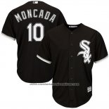 Camiseta Beisbol Hombre Chicago White Sox Yoan Moncada 10 Negro Replica Jugador