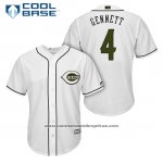 Camiseta Beisbol Hombre Cincinnati Reds 4 Scooter Gennett Blanco 2018 Alterno Cool Base Camiseta Beisbol Hombre Cincinnati Reds 4 Scooter Gennett Blanco 2018 Alterno Cool Base
