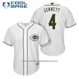 Camiseta Beisbol Hombre Cincinnati Reds 4 Scooter Gennett Blanco 2018 Alterno Cool Base