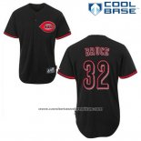 Camiseta Beisbol Hombre Cincinnati Reds Jay Bruce 32 Negro Fashion Cool Base