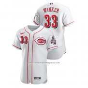 Camiseta Beisbol Hombre Cincinnati Reds Jesse Winker Authentic Blanco