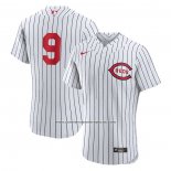 Camiseta Beisbol Hombre Cincinnati Reds Mike Moustakas 2022 MLB at Field of Dreams Game Autentico Blanco