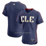 Camiseta Beisbol Hombre Cleveland Guardians City Connect Elite Azul