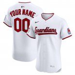 Camiseta Beisbol Hombre Cleveland Guardians Elite Personalizada Blanco