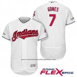 Camiseta Beisbol Hombre Cleveland Indians 2017 Postemporada Yan Gomes Blanco Flex Base Camiseta Beisbol Hombre Cleveland Indians 2017 Postemporada Yan Gomes Blanco Flex Base