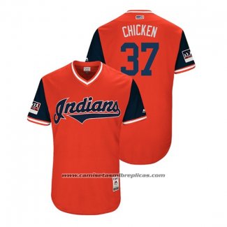 Camiseta Beisbol Hombre Cleveland Indians Cody Allen 2018 LLWS Players Weekend Chicken Rojo