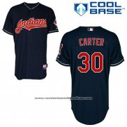 Camiseta Beisbol Hombre Cleveland Indians Joe Carter 30 Azul Alterno Cool Base