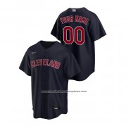 Camiseta Beisbol Hombre Cleveland Indians Personalizada Replica Alterno Azul