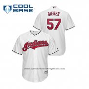 Camiseta Beisbol Hombre Cleveland Indians Shane Bieber Cool Base Blanco