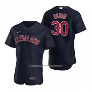 Camiseta Beisbol Hombre Cleveland Indians Tyler Naquin Alterno Autentico 2020 Azul