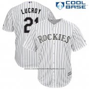 Camiseta Beisbol Hombre Colorado 21 Onathan Lucroy Blanco Cool Base