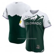 Camiseta Beisbol Hombre Colorado Rockies 2022 City Connect Autentico Verde