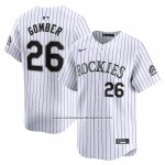 Camiseta Beisbol Hombre Colorado Rockies Austin Gomber Primera Limited Blanco Camiseta Beisbol Hombre Colorado Rockies Austin Gomber Primera Limited Blanco
