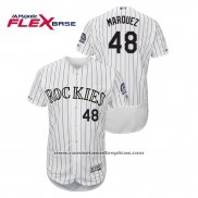 Camiseta Beisbol Hombre Colorado Rockies German Marquez Autentico Collection Flex Base Blanco