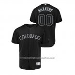 Camiseta Beisbol Hombre Colorado Rockies Personalizada 2019 Players Weekend Autentico Negro