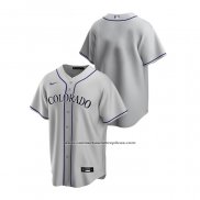 Camiseta Beisbol Hombre Colorado Rockies Replica Road Gris