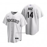 Camiseta Beisbol Hombre Colorado Rockies Rio Ruiz Replica Primera Blanco