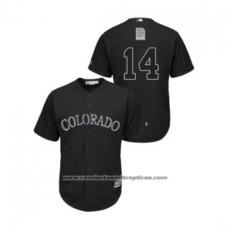 Camiseta Beisbol Hombre Colorado Rockies Tony Wolters 2019 Players Weekend Replica Negro