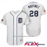 Camiseta Beisbol Hombre Detroit Tigers 2017 Estrellas y Rayas J.d. Martinez Blanco Flex Base