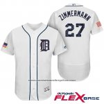 Camiseta Beisbol Hombre Detroit Tigers 2017 Estrellas y Rayas Jordan Zimmermann Blanco Flex Base Camiseta Beisbol Hombre Detroit Tigers 2017 Estrellas y Rayas Jordan Zimmermann Blanco Flex Base